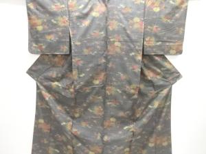 未使用品　草花模様織り出し西陣お召し着物